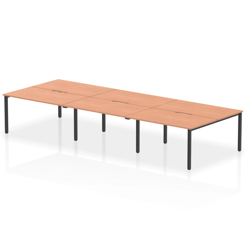 Evolve Plus B2B 6 Person Bench Desk - Beech