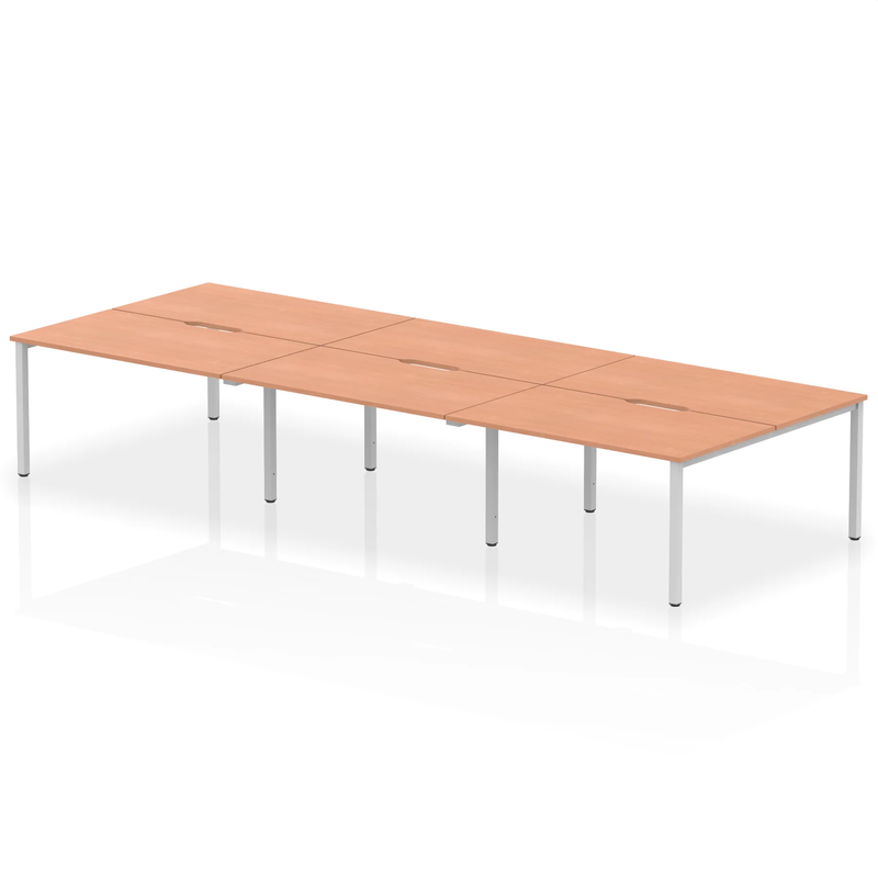 Evolve Plus B2B 6 Person Bench Desk - Beech