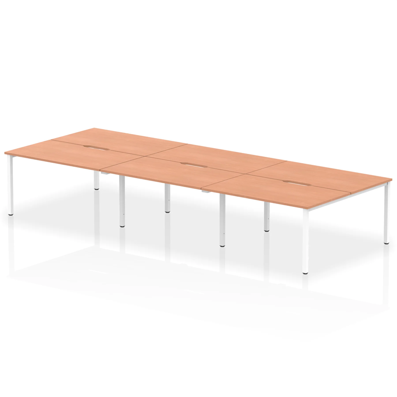 Evolve Plus B2B 6 Person Bench Desk - Beech