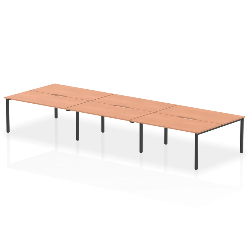 Evolve Plus B2B 6 Person Bench Desk - Beech