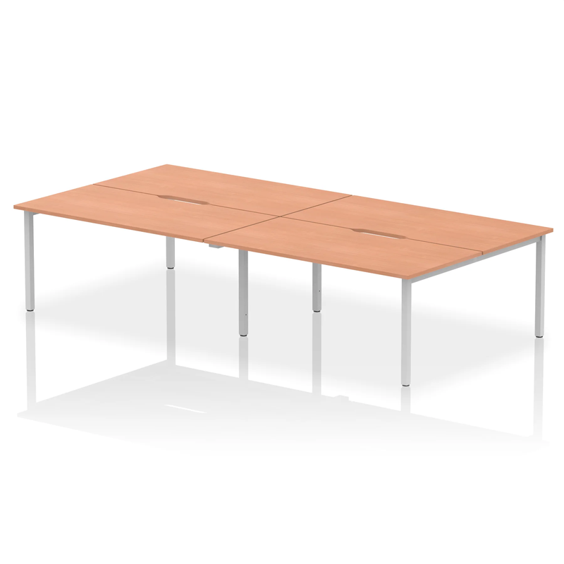 Evolve Plus B2B 4 Person Bench Desk - Beech