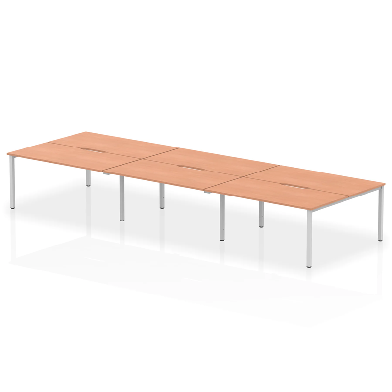 Evolve Plus B2B 6 Person Bench Desk - Beech