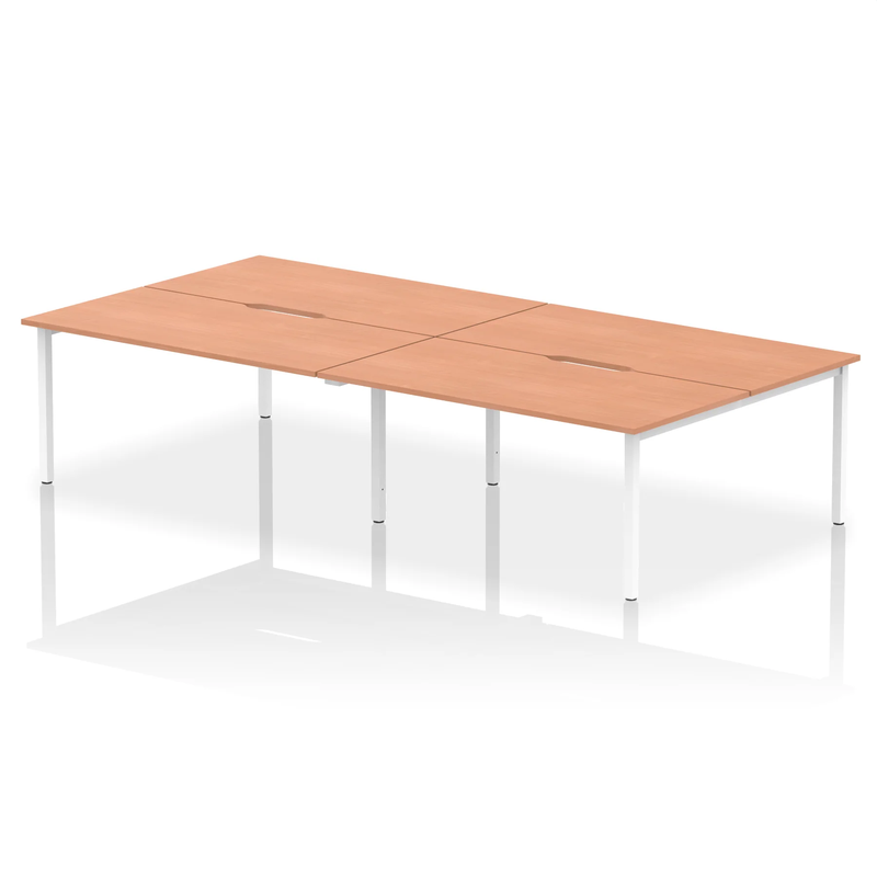 Evolve Plus B2B 4 Person Bench Desk - Beech