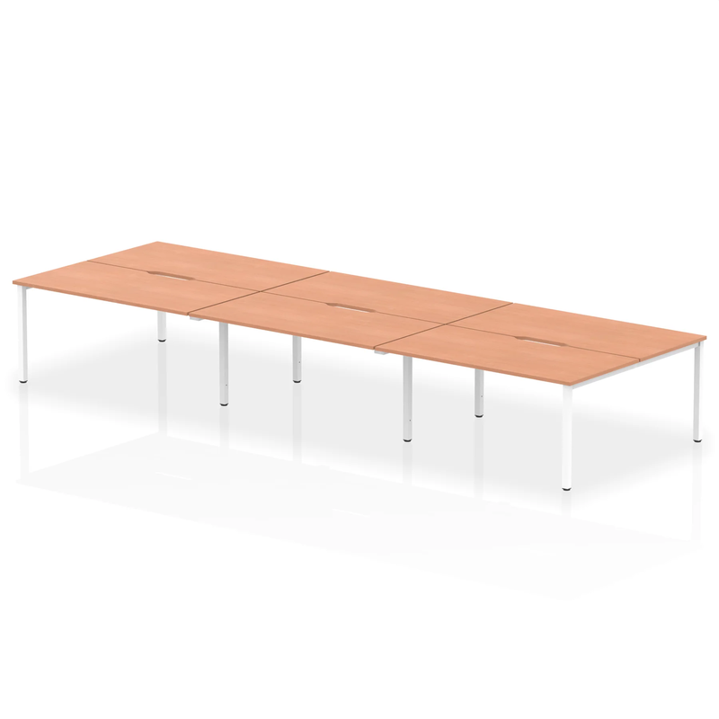 Evolve Plus B2B 6 Person Bench Desk - Beech