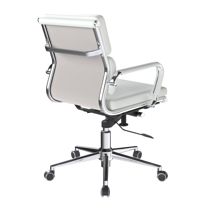 Avanti Bonded Leather Medium Back Swivel Chair With Individual Back Cushions - NWOF