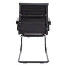 Aura Contemporary Medium Back Bonded Leather Visitor Chair - Black Frame