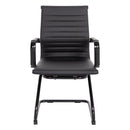 Aura Contemporary Medium Back Bonded Leather Visitor Chair - Black Frame