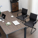 Aura Contemporary Medium Back Bonded Leather Visitor Chair - Black Frame