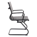 Aura Contemporary Medium Back Bonded Leather Visitor Chair - Black Frame