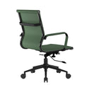 Aura Contemporary Medium Back Bonded Leather Executive Chair - Black Frame