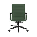 Aura Contemporary Medium Back Bonded Leather Executive Chair - Black Frame