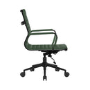 Aura Contemporary Medium Back Bonded Leather Executive Chair - Black Frame