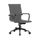 Aura Contemporary Medium Back Bonded Leather Executive Chair - Black Frame