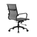 Aura Contemporary Medium Back Bonded Leather Executive Chair - Black Frame