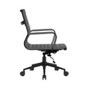 Aura Contemporary Medium Back Bonded Leather Executive Chair - Black Frame