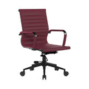 Aura Contemporary Medium Back Bonded Leather Executive Chair - Black Frame