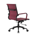 Aura Contemporary Medium Back Bonded Leather Executive Chair - Black Frame