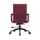 Aura Contemporary Medium Back Bonded Leather Executive Chair - Black Frame