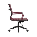 Aura Contemporary Medium Back Bonded Leather Executive Chair - Black Frame