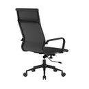 Aura Contemporary High Back Bonded Leather Executive Chair - Black With Black Base - NWOF