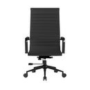 Aura Contemporary High Back Bonded Leather Executive Chair - Black With Black Base - NWOF