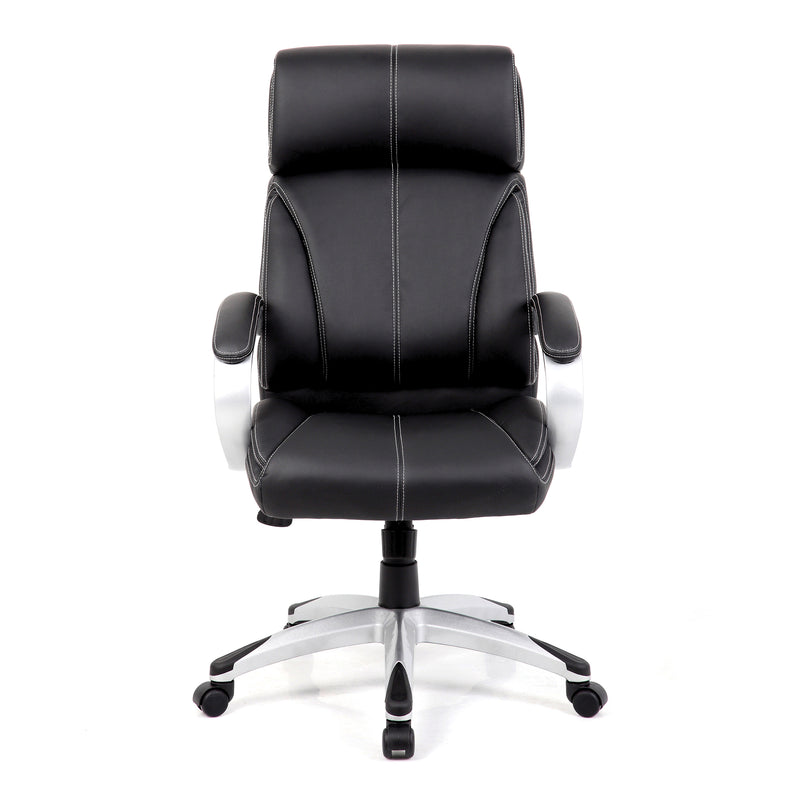 Cloud High Back Leather Faced Managers Chair - Black - NWOF