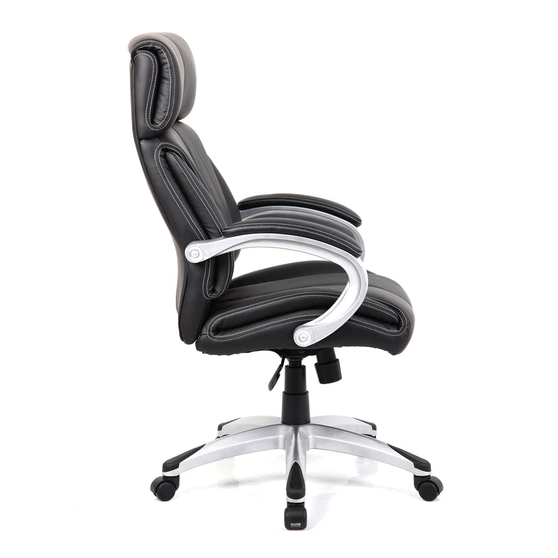 Cloud High Back Leather Faced Managers Chair - Black - NWOF