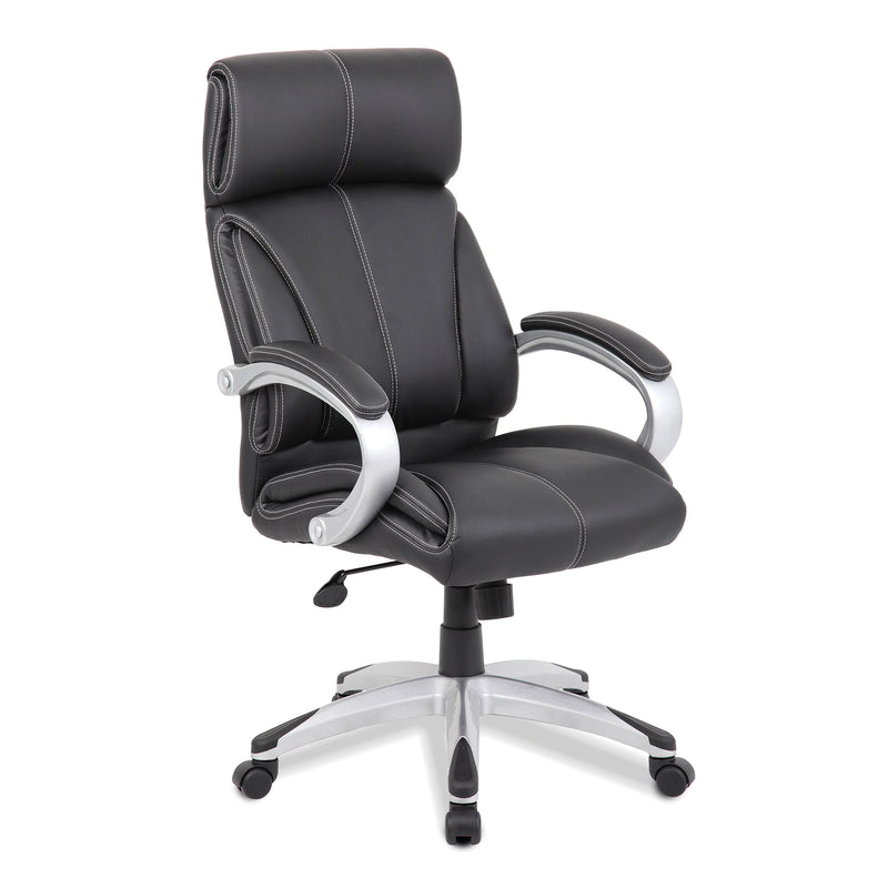 Cloud High Back Leather Faced Managers Chair - Black - NWOF