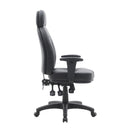 Avon 24 Hour High Back 3 Lever Operator Chair With Height Adjustable Arms - Black PU - NWOF