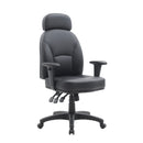 Avon 24 Hour High Back 3 Lever Operator Chair With Height Adjustable Arms - Black PU - NWOF