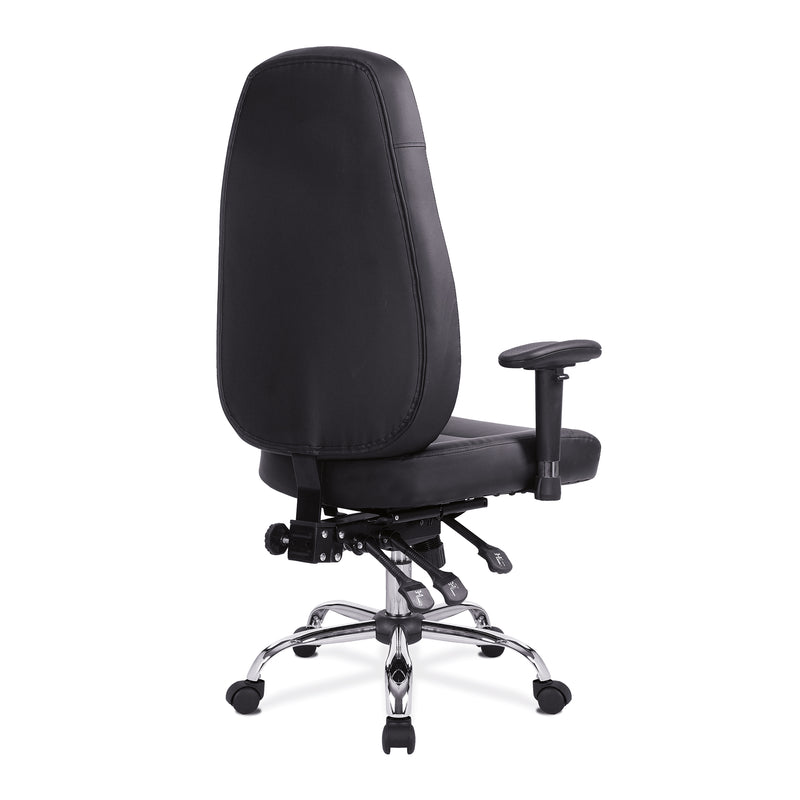 Babylon 24 Hour Synchronous Operator Chair With Bonded Leather Upholstery & Chrome Base - NWOF