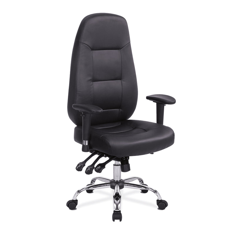 Babylon 24 Hour Synchronous Operator Chair With Bonded Leather Upholstery & Chrome Base - NWOF