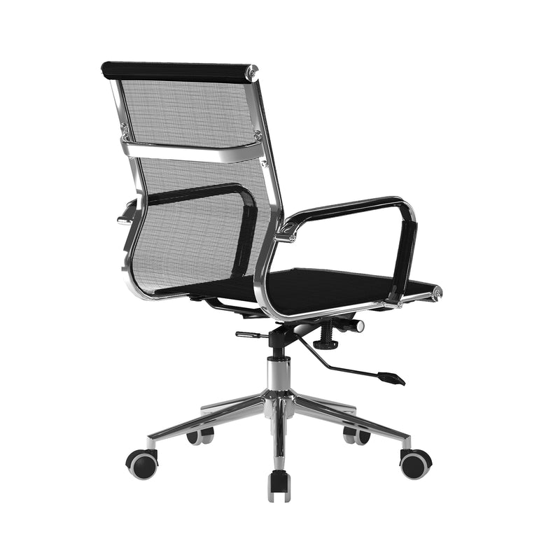 Aura Contemporary Medium Back Mesh Executive Chair With Chrome Base