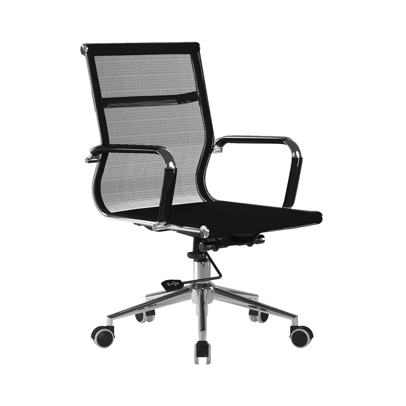 Aura Contemporary Medium Back Mesh Executive Chair With Chrome Base