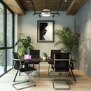 Aura Contemporary Medium Back Mesh Visitor Chair With Chrome Frame - NWOF