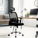 Alpha High Back Mesh Chair With Headrest And Chrome Base – Black - NWOF
