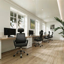 Sigma High Back Mesh Chair With Height Adjustable Headrest & Fixed Arms - Black - NWOF