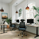 Sigma High Back Mesh Chair With Height Adjustable Headrest & Fixed Arms - Black - NWOF