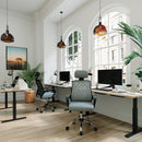 Sigma High Back Mesh Chair With Height Adjustable Headrest & Fixed Arms - Grey - NWOF