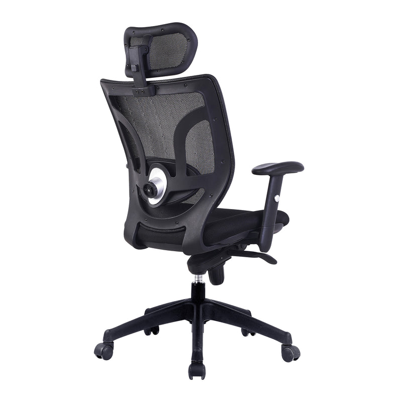 Newton High Back Mesh Synchronous Executive Chair With Integral Headrest – Black - NWOF