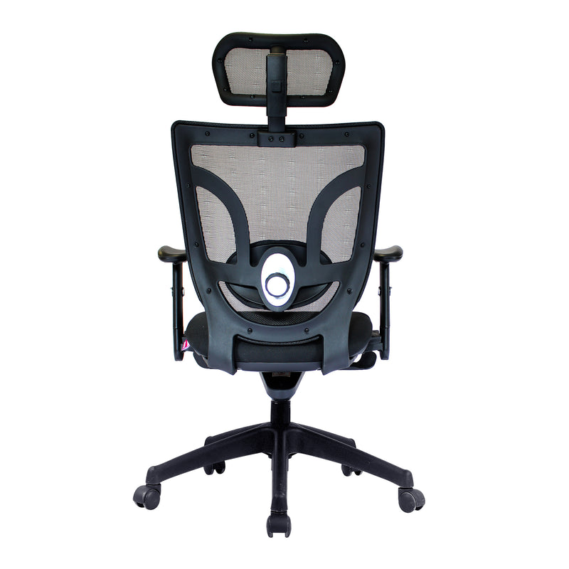 Newton High Back Mesh Synchronous Executive Chair With Integral Headrest – Black - NWOF