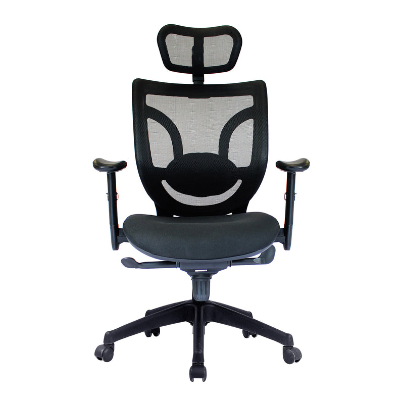 Newton High Back Mesh Synchronous Executive Chair With Integral Headrest – Black - NWOF