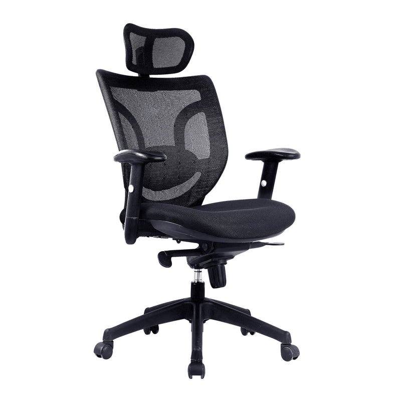 Newton High Back Mesh Synchronous Executive Chair With Integral Headrest – Black - NWOF