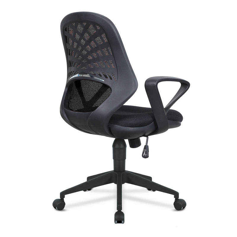 Lattice Mesh Back Operator Chair With Fluted Black Nylon Base - NWOF