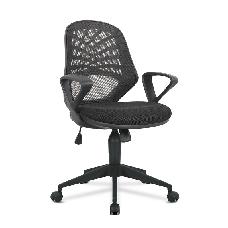 Lattice Mesh Back Operator Chair With Fluted Black Nylon Base - NWOF