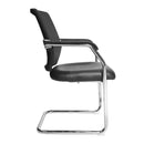 Nexus Medium Back Two Tone Designer Mesh Visitor Chair - Black Vinyl - NWOF