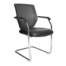 Nexus Medium Back Two Tone Designer Mesh Visitor Chair - Black Vinyl - NWOF