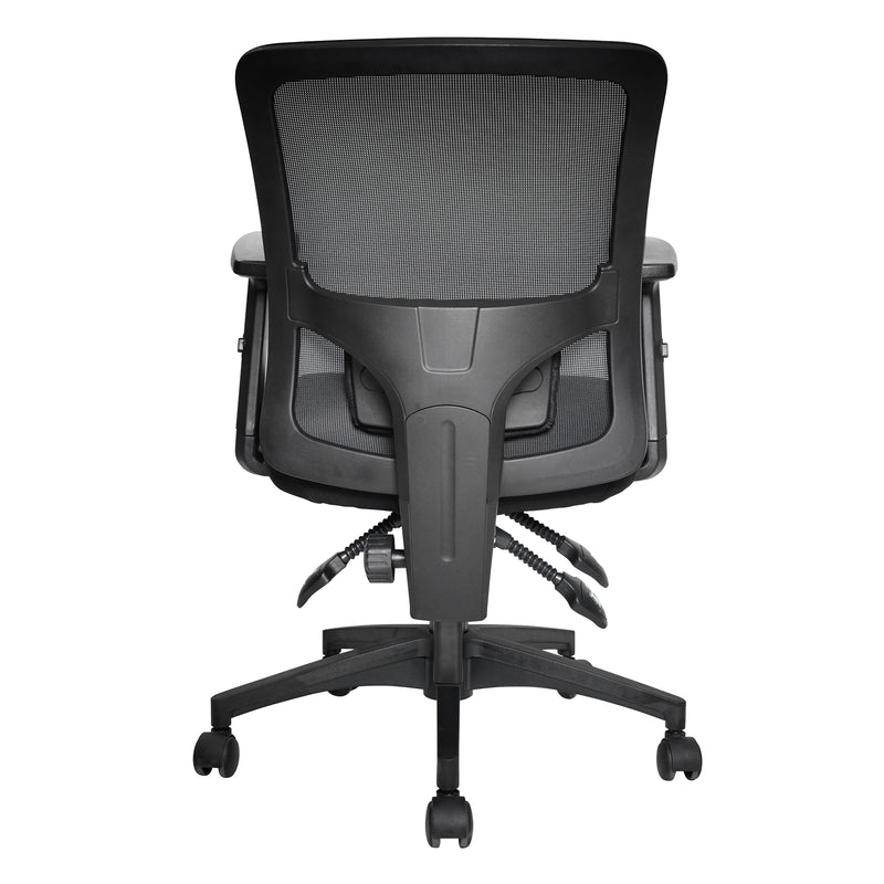 Barri Medium Back 3 Lever Mesh Task Chair With Fabric Seat - Black - NWOF