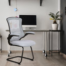 Luna Designer Medium Back Mesh Cantilever Chair With Folding Arms - NWOF
