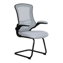 Luna Designer Medium Back Mesh Cantilever Chair With Folding Arms - NWOF